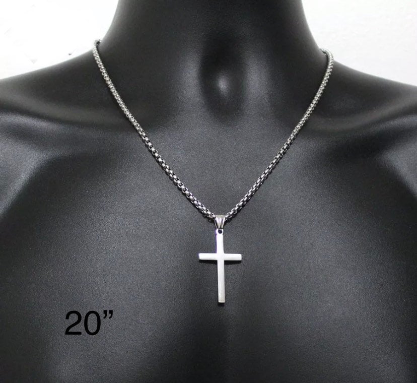 Collana Doppia Croce Acciaio Inossidabile Nero - 2 Pezzi, Con Ciondolo Crocifisso, Per Uomo E Donna - Foto 10