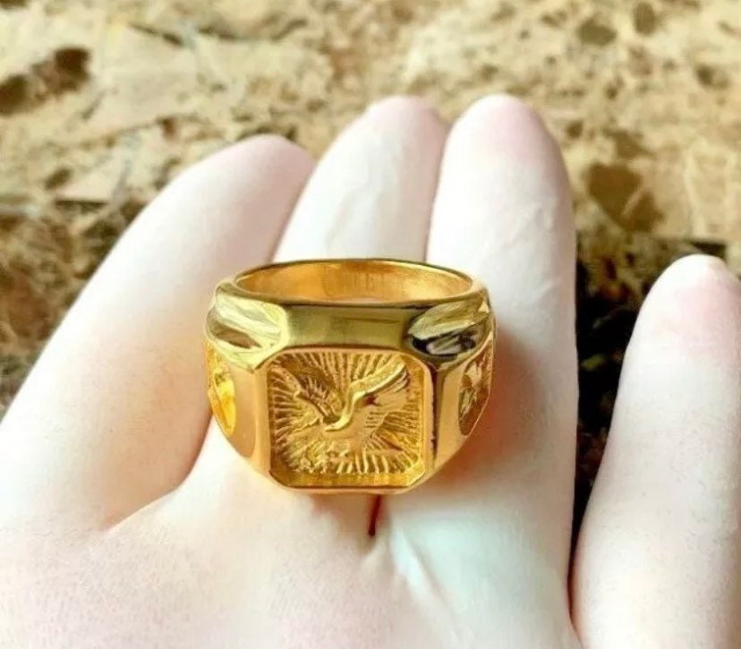 Mens Stainless Steel Silver/gold Eagle Square Ring Size 8,9,10,11,12,13 Gift Box - Etsy Mens Stainless Steel Silver/gold Eagle Square Ring Size 8,9,10,11,12,13 Gift Box - Etsy