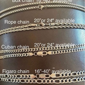 Men or women unisex solid 316L silver stainless steel silver box chain ,rope chain , box chain figaro chain necklace