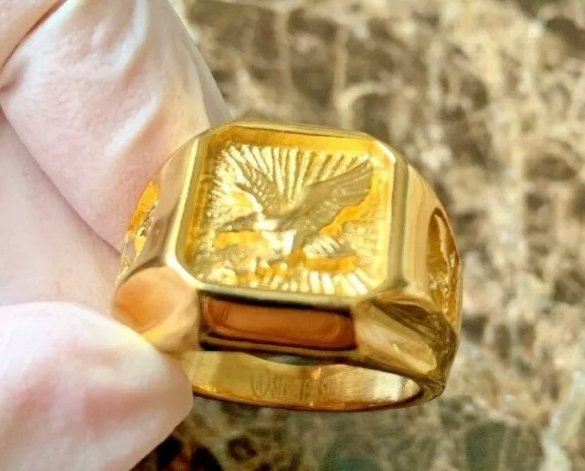 Mens Stainless Steel Silver/gold Eagle Square Ring Size 8,9,10,11,12,13 Gift Box - Etsy Mens Stainless Steel Silver/gold Eagle Square Ring Size 8,9,10,11,12,13 Gift Box - Etsy