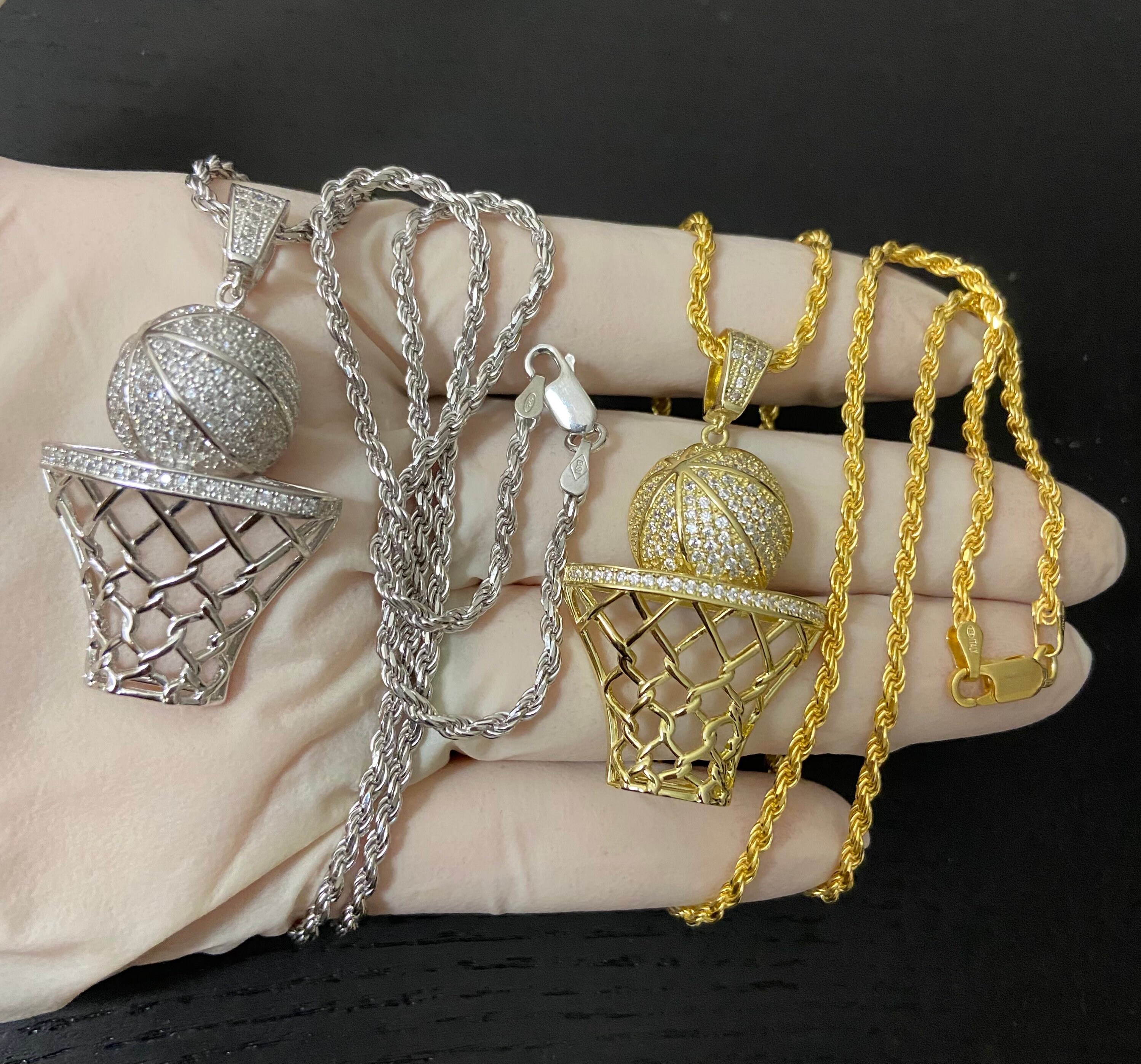 Iced out on sale basketball chain