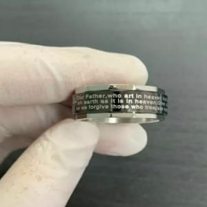 Men’s Stainless Steel Silver Black Bible Verses Cross Ring 8 9 10 11 + Gift Box