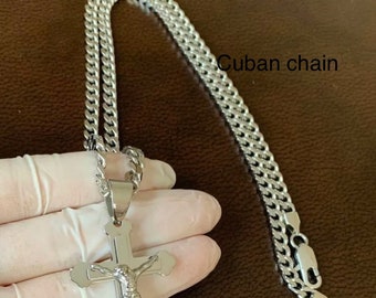 Gioielli Acciaio Inossidabile | Ciondolo Cristiano Con Catena - Foto 6