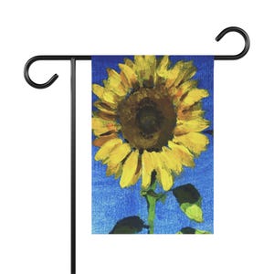 Sunflower Garden Banner, Floral Outdoor Decor, Housewarming Gift, Spring Decoration, Home and Garden Sign