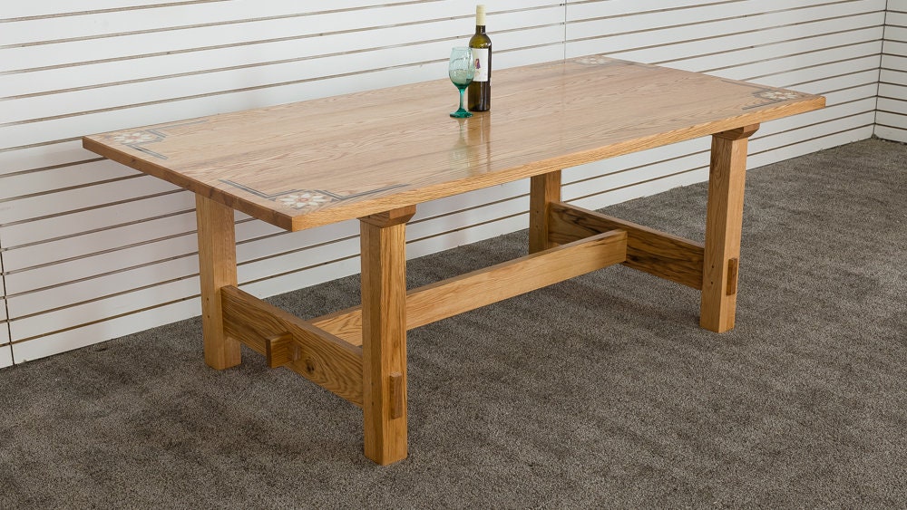 Stickley Inspired Inlaid Dining Table - Etsy