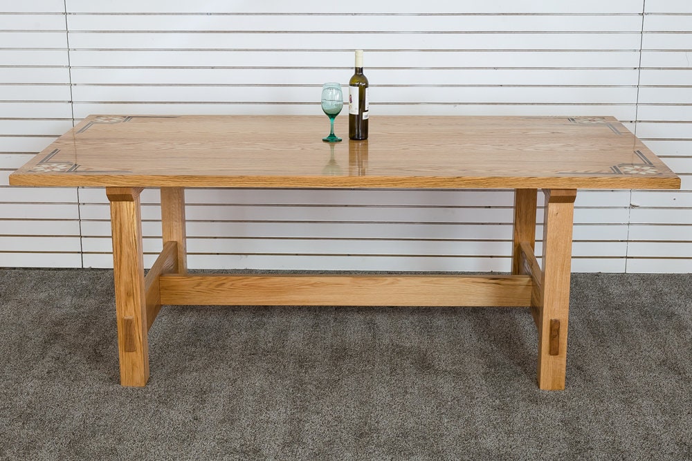 Stickley Inspired Inlaid Dining Table - Etsy