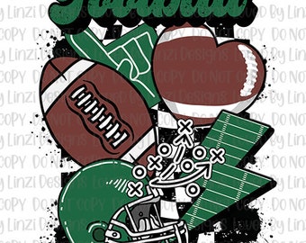 Football PNG Design | Retro Football Sublimation | Retro Football Shirt Design | Groovy Football Design