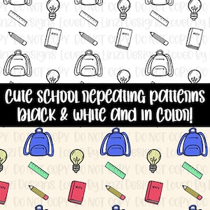 Seamless Back To School Pattern | Seamless Teacher Pattern | Seamless Repeating Pattern | Teacher Fabric Pattern | School Design PNG