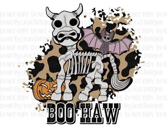 Skeleton Cow Halloween PNG, Skeleton Bat, Scary Halloween PNG, Viral Tik Tok Cow, Jack O Lantern Halloween Sublimation Image