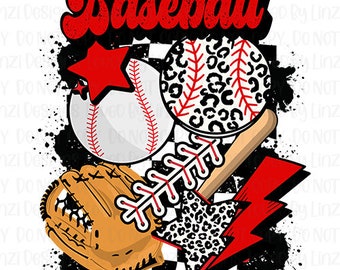 Baseball PNG Design | Retro Baseball Sublimation | Retro Baseball Shirt Design | Groovy Baseball Design
