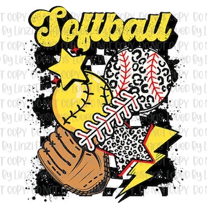 Softball PNG Design | Retro Softball Sublimation | Retro Softball Shirt Design | Groovy Softball Design