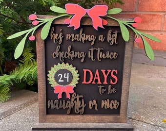 Christmas Countdown Sign - Two Scripted Sisters