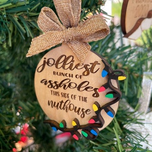Jolliest bunch Ornament - Laser Cut Wood, Ornament, Christmas ornament, Christmas vacation