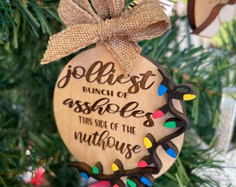 Jolliest bunch Ornament - Laser Cut Wood, Ornament, Christmas ornament, Christmas vacation