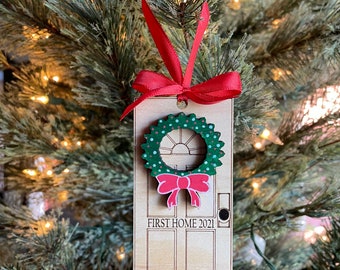 First Home Ornament - Laser Cut Wood, Ornament, Christmas ornament, Custom ornament