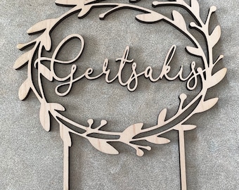 Wooden Cake Topper - Personalized Cake Topper, Cake Topper, Wedding, Wedding Cake Topper