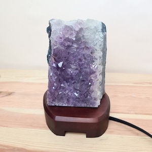 Amethyst Cluster Lamp - Crystal Night Light - Crystal Lamp - Gemstone Lamp - Quartz Crystal Lamp - Bedroom Lamps - Nightstand Lamps