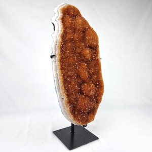 Citrine Cluster Stand - Citrine Extra Large Cluster - Citrine Crystal With Stand - Raw Citrine Geode - Raw Orange Citrine - Large Citrine