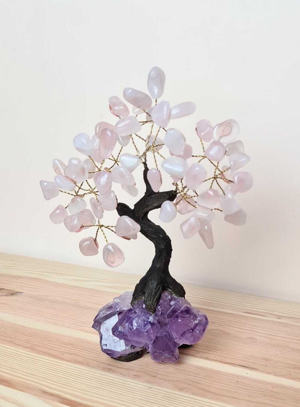 Arbre à Cristal De Quartz Rose : Arbre Porte-bonheur Feng Shui Béni Par Le Reiki - France
