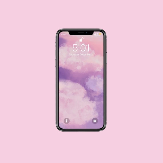 Pink And Purple Clouds Iphone Wallpaper/Background - Etsy