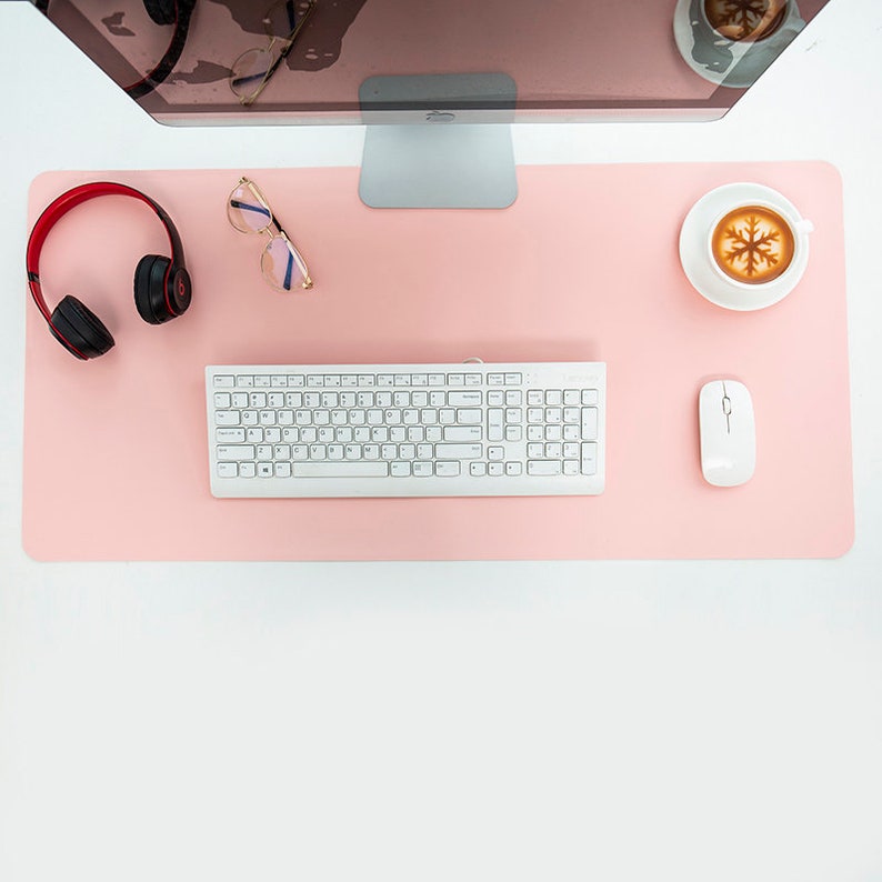 Red Office Desk Mat, Custom Leather Desk Mat, Waterproof Large Mouse Pad, Desk Surface Protector