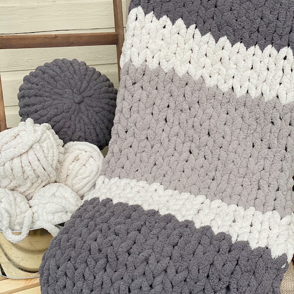 Jumbo Knit Blanket Etsy