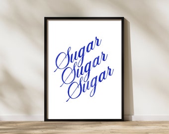 Sugar Sugar Sugar, Vintage sugar packet - Digital Poster