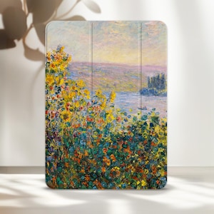 Funda Claude Monet para iPad Air 11 M4 M3 M2 Pro 13 pulgadas 12.9 10.9 10.2" Mini A17 A16 2025 2024 Arte Portada 10º 9º 8º 7º 6 5 4 3 Pintura Floral