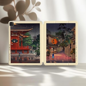 Rainy Tokyo iPad Air 11 Case 2025 2024 M4 M3 M2 Japanese Cover Pro 13 inch 12.9" 10.9" 10.2" 9.7 A16 10th 9th 8 gen Mini A17 7 6 5 4 Ukiyo-e