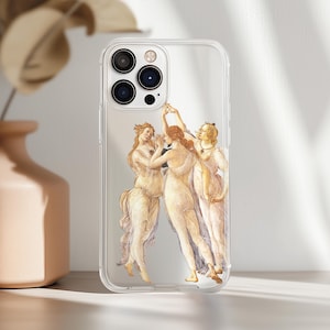 Three Graces Case for iPhone 14 Pro Max 16 15 Plus 13 Mini 12 11 SE Painting Samsung S25 S24 S23 Ultra S22 S21 S20 Pixel 9 8 Renaissance Art