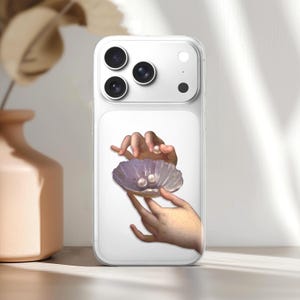 Funda con pintura de conchas marinas para iPhone 17 Air 16e 15 Pro Max 14 Plus 13 12 SE, funda transparente para Samsung S25 S24 S23 Ultra S22 Pixel 10, arte renacentista