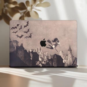Vintage Witch MacBook Air 13.6 inch Case M1 M2 M3 M4 Gothic Bats MacBook Pro 16 15 14&quot; Hard Cover Touch Bar 2024 2022 A3403 A2681 Halloween