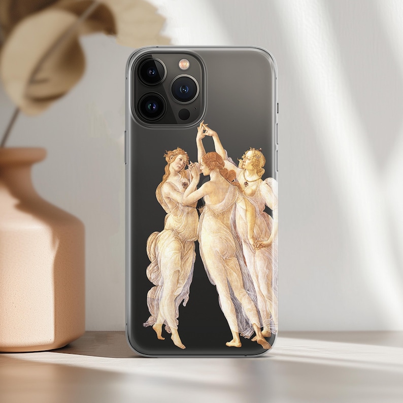 Three Graces Case for iPhone 17 Pro Max 16e 15 14 Plus 13 Mini 12 SE Painting Samsung S25 S24 S23 Ultra S22 S21 S20 Pixel 9 Renaissance Art image 3