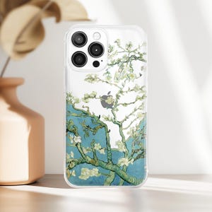 Almond Blossom Hülle für iPhone 15+ 14 Pro Max 13 12 Mini SE 11 Art Clear Blue Cover Samsung S24 Ultra S23 S22 S21 S20 Van Gogh Gemälde