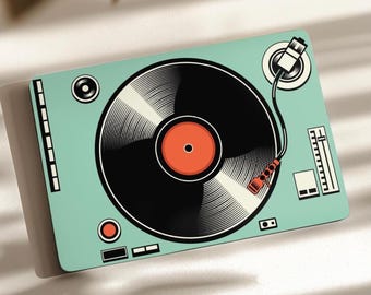 DJ ターンテーブル - Mac Apple ロゴ カバー ラップトップ ビニール