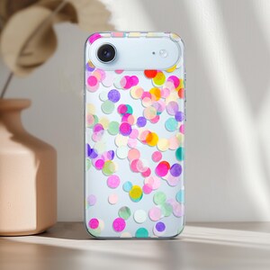 Confetti Case for iPhone 17 16e 15 14 13 Pro Max 12 Mini SE 11 Clear Cover Samsung S25 S24 S23 Ultra S22 Plus S21 S20 Pixel 10 9 8 7a 6 Cute image 6