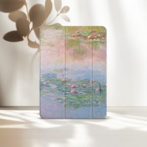 Custodia Monet Water Lilies per iPad Air 13 A16 11 pollici 2025 2024 M5 M4 M2 Pro 12.9" Cover 10.9 2019 10a generazione 10.2 9a 8a Estetica Mini A17 7 6 5