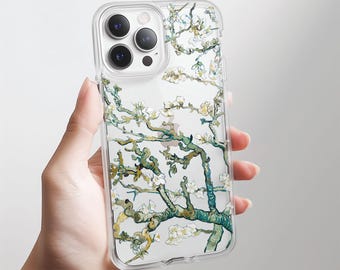 Almond Blossom iPhone 17 Air 16 Case 16e 15 Plus 14 13 Pro Max 12 SE 11 Floral Cover Clear Samsung S25 Ultra S24 S22 Pixel 10 9 Van Gogh Art