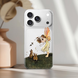 Fairy Case für iPhone 17 16 15 Pro Max 14 Plus 13 Mini 12 SE 11 Clear Cover Samsung S25 S24 S23 Ultra S22 S21 Pixel 10 9 8 Cute Cottagecore