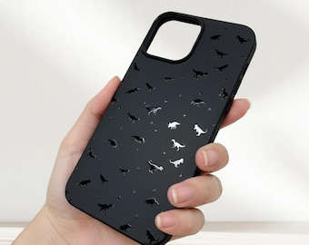 Dinosaur iPhone 17 Air 16 Pro Max Case 15 14 Plus 13 Mini 12 11 SE Cute Matte Black Cover Samsung S25 S24 S23 Ultra S22 S20 Pixel 10 Kawaii