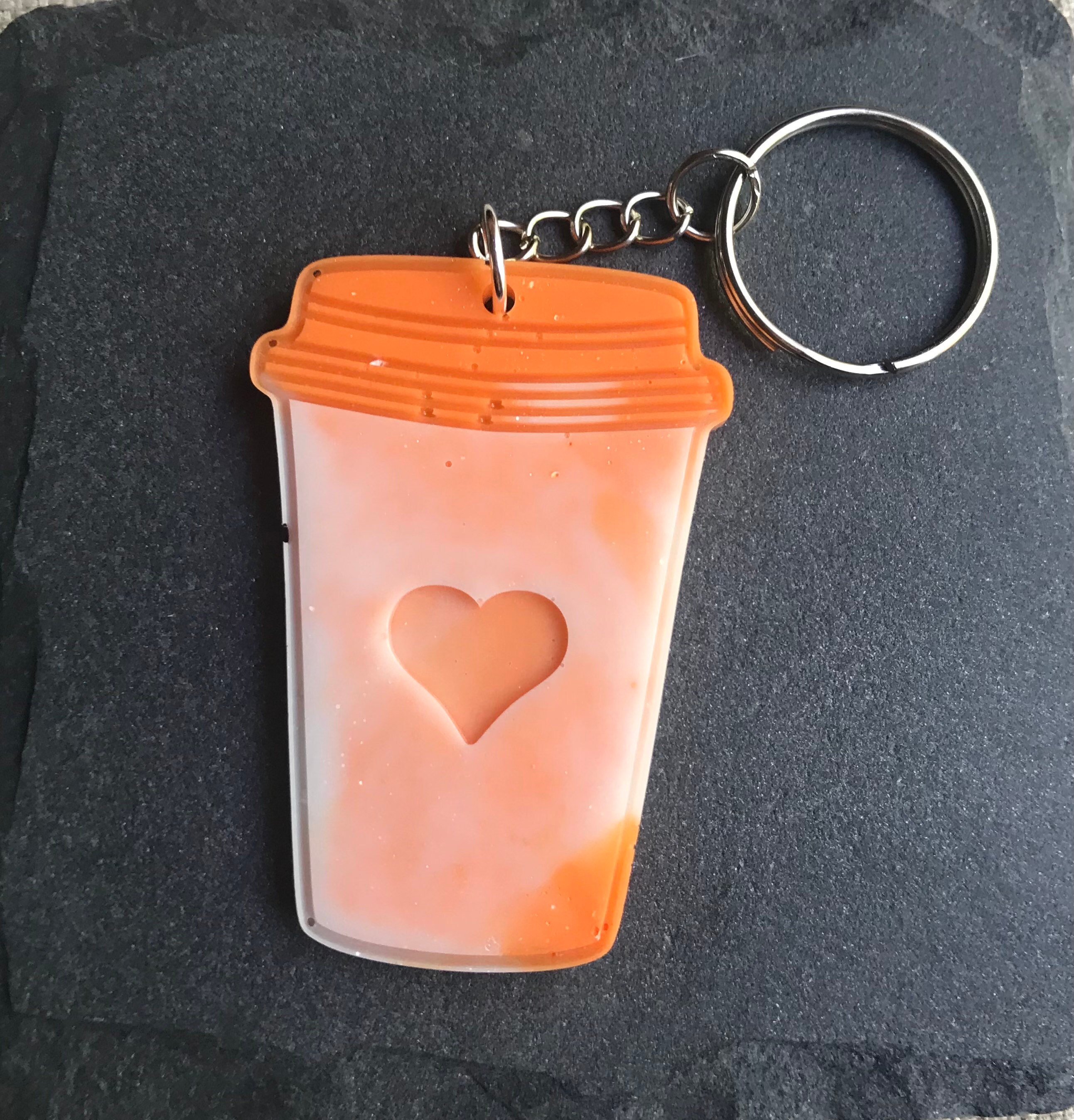 Coffee Cup Resin Keychain Etsy.de