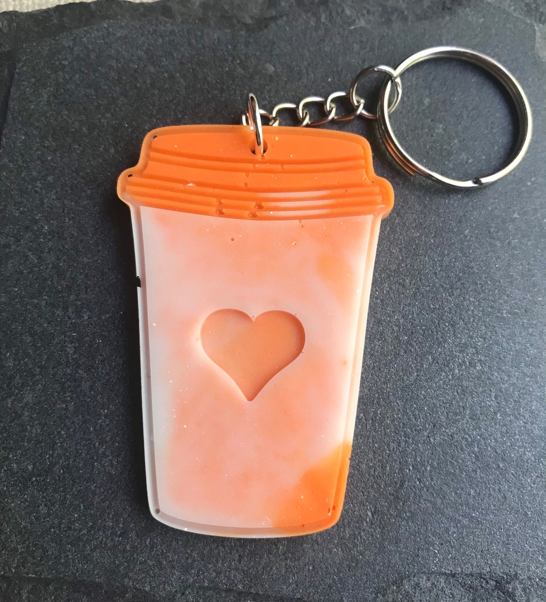 Coffee Cup Resin Keychain Etsy.de