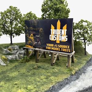 O Scale Billboard Kit – Model Railroad Scenery, Wood Kit, Easy Assembly