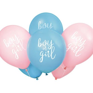 Baby Shower Balloons Baby Shower Party Decorations Banner Bunting Pink Girl Blue Boy Gender Reveal Decorations Baby Girl Decorations