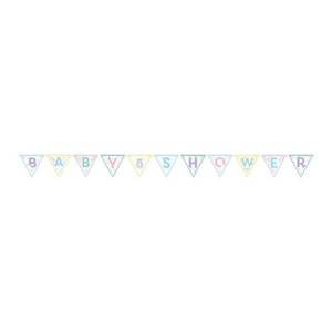 Baby Shower Bunting Baby Shower Hanging Party Banner Bunting Blue Pink Boy Girl Gender Reveal Decorations
