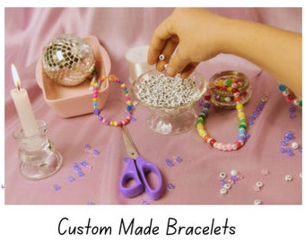Custom Glass beads Name Bracelets