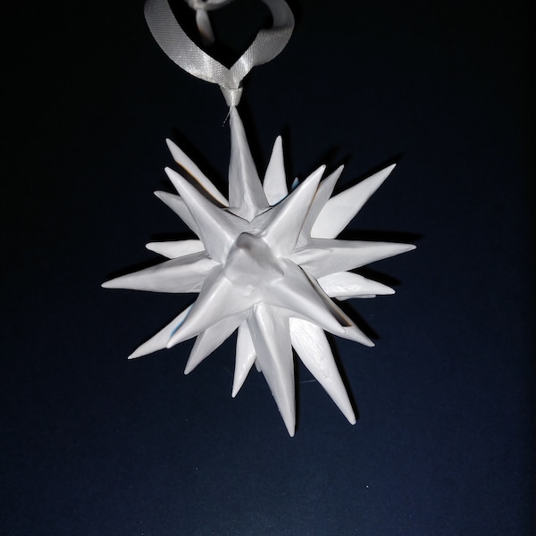 Moravian Star Ornament, Handmade, Polymer Clay