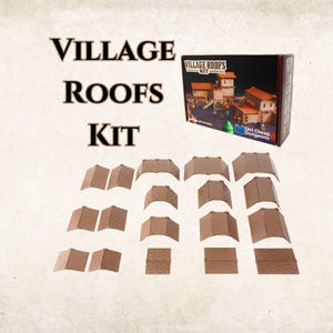 Modular Village Roof Kit: Tabletop Dungeon Terrain for War Gaming