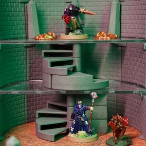 Modular Spiral Staircase Kit: Dungeons and Dragons Terrain