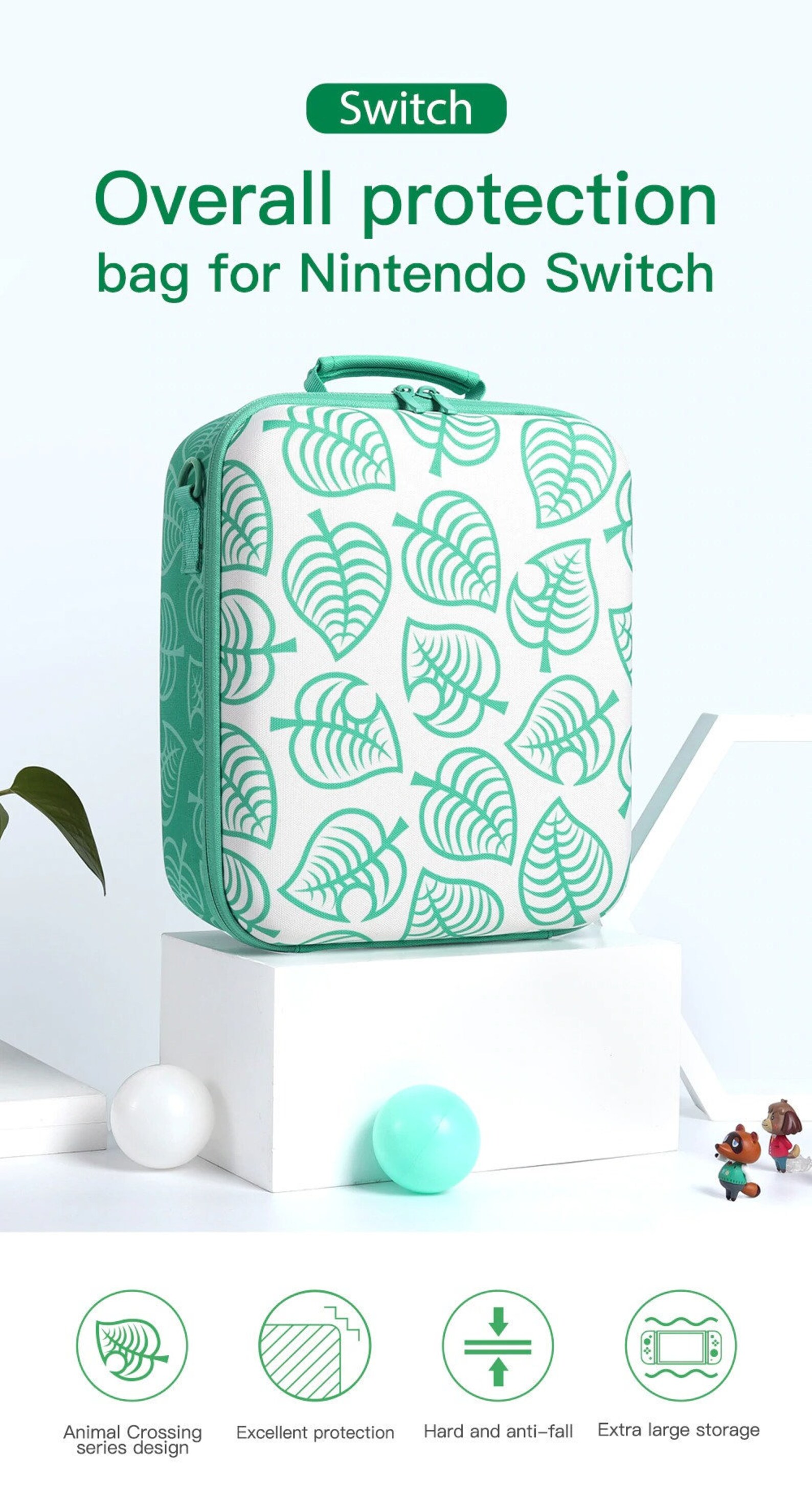 Nintendo Switch Case Animal Crossing / Cute Kawaii Green Leaf | Etsy